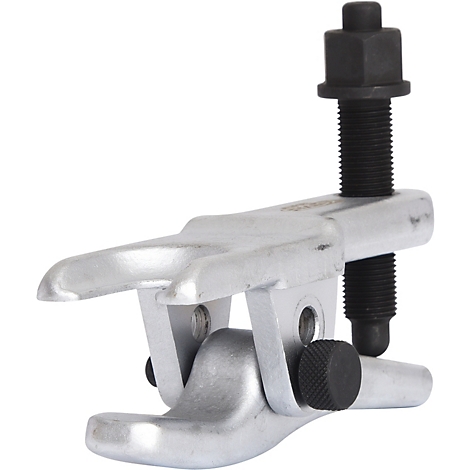 Metall Werkzeug, Gabelschnabel, Gewindestange, schwarze Schraube und Mutter.